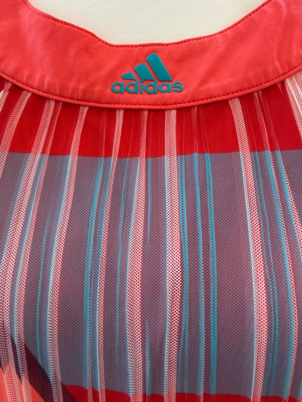 Adidas Women's Orange Green and White Geometric Racerback Tank Top Lightweight-M - Picture 3 of 7